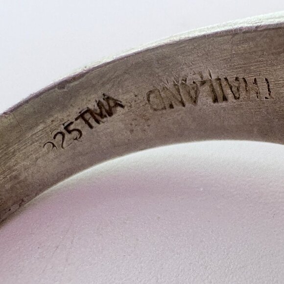 VTG Solid Sterling Silver 925 Modernist Tapered Band Dome Ring Size 8.75 - Picture 6 of 8